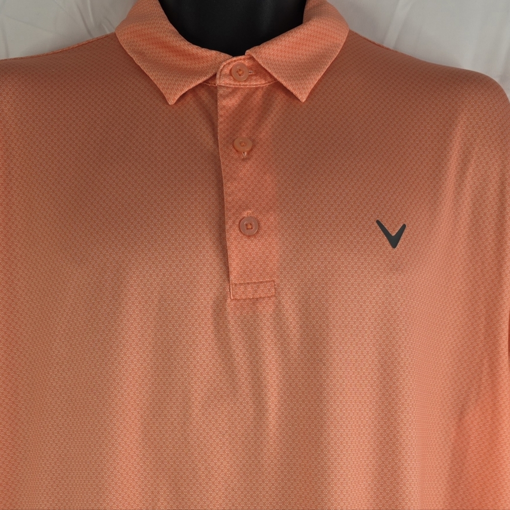 Callaway Men's Short Sleeve Coral Patterned Polo Shirt Golf Size Large F-0119 - Picture 5 of 12